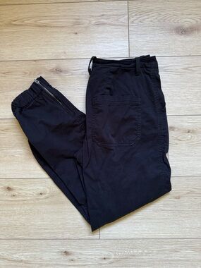 quince black stretch cotton twill utility jogger size 6